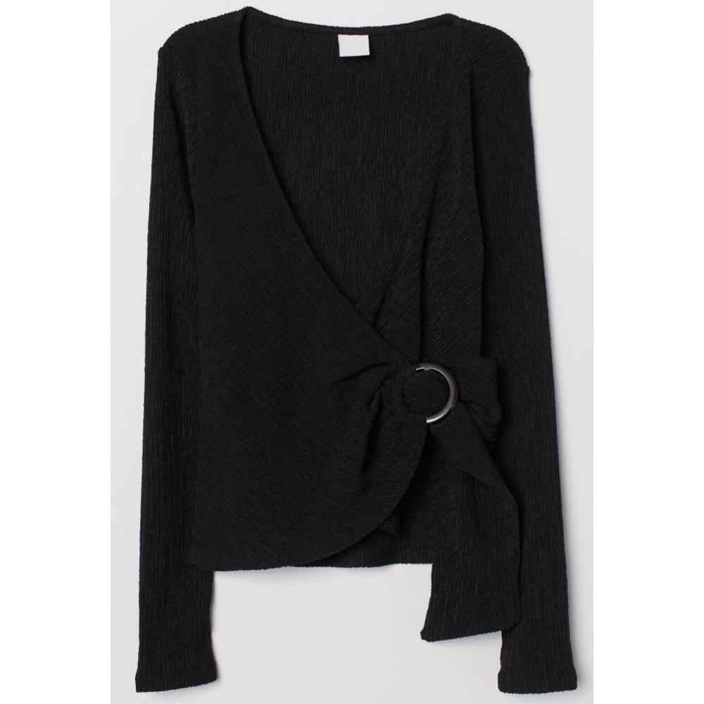 Faux Wrap Crinkle Top